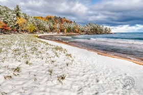 Great Lakes Autumn Beach with snow FC10436