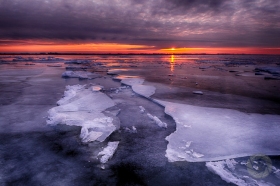 Lake Ice Layers at sunrise WI9702 Lake Ice Layers at sunrise WI9702
