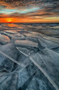 Ice sheets on Lake St. Clair, Michigan #WI9700-2