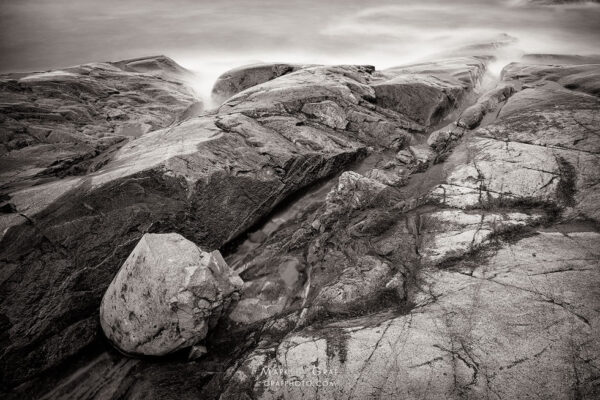 Lake Superior granite shoreline detail in Michigan of Wetmore Landing in Marquette County