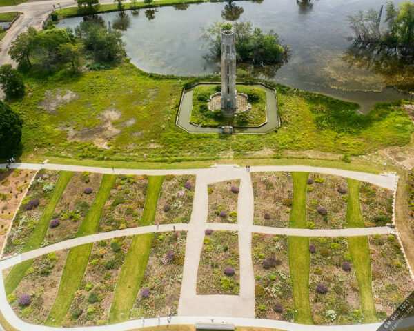 Oudolf Garden Detroit aerial view