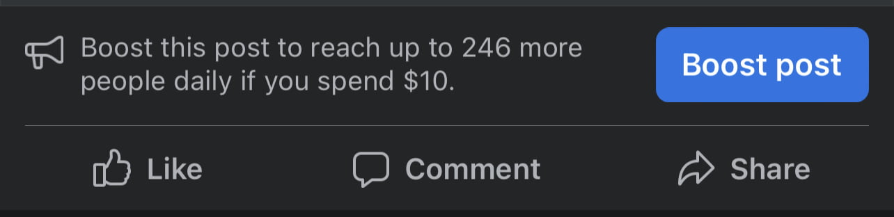 Facebook boosting fees